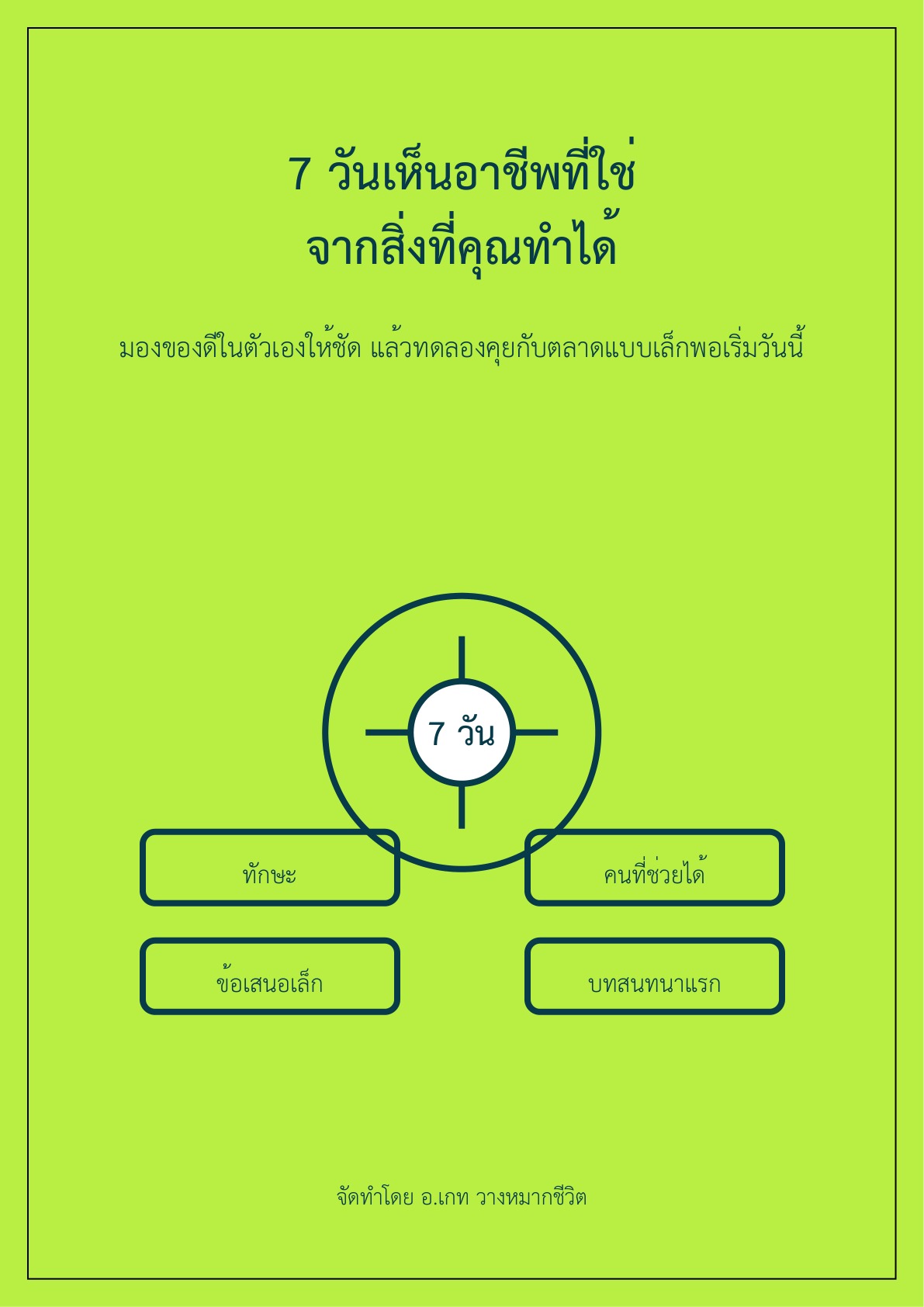 7 วันเห็นอาชีพที่ใช่จากสิ่งที่คุณทำได้