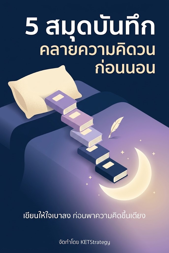 5 สมุดบันทึกคลายความคิดวนก่อนนอน